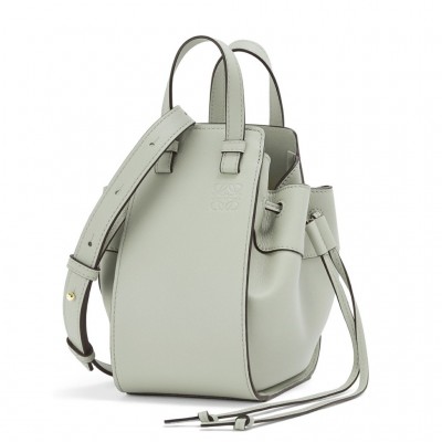 Loewe Mini Hammock Drawstring Bag In Ash Grey Calfskin LS929148