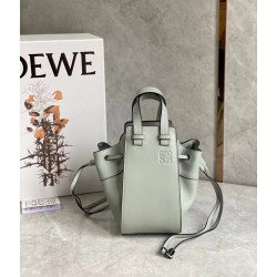 Loewe Mini Hammock Drawstring Bag In Ash Grey Calfskin LS929148