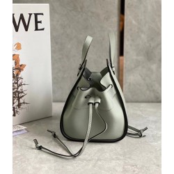 Loewe Mini Hammock Drawstring Bag In Ash Grey Calfskin LS929148