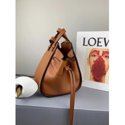 Loewe Mini Hammock Drawstring Bag In Brown Calfskin LS929146