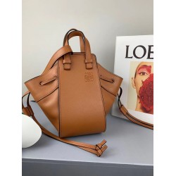 Loewe Mini Hammock Drawstring Bag In Brown Calfskin LS929146