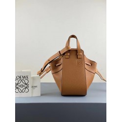 Loewe Mini Hammock Drawstring Bag In Brown Leather LS929149