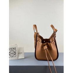 Loewe Mini Hammock Drawstring Bag In Brown Leather LS929149