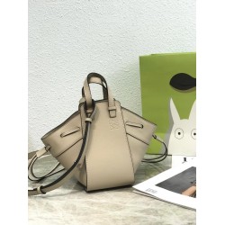 Loewe Mini Hammock Drawstring Bag In Sand Calfskin LS929150