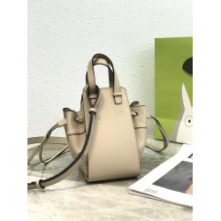 Loewe Mini Hammock Drawstring Bag In Sand Calfskin LS929150