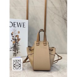 Loewe Mini Hammock Drawstring Bag In Sand Leather LS929151