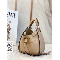 Loewe Mini Hammock Drawstring Bag In Sand Leather LS929151