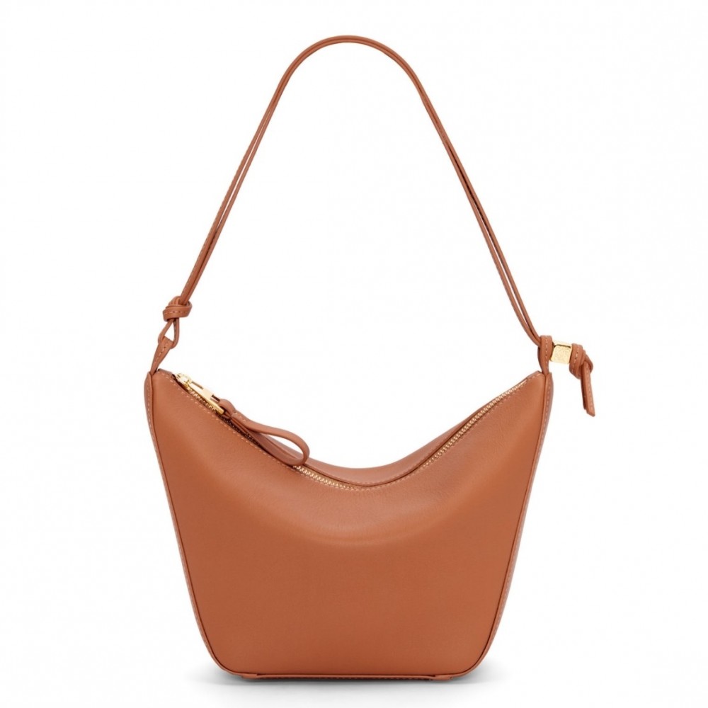 Loewe Mini Hammock Hobo Bag in Brown Calfskin LS929153