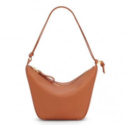 Loewe Mini Hammock Hobo Bag in Brown Calfskin LS929153