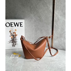 Loewe Mini Hammock Hobo Bag in Brown Calfskin LS929153