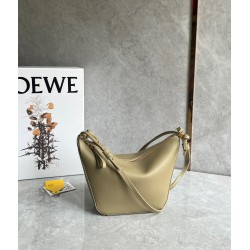 Loewe Mini Hammock Hobo Bag in Clay Green Calfskin LS929154