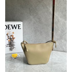 Loewe Mini Hammock Hobo Bag in Clay Green Calfskin LS929154