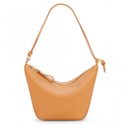 Loewe Mini Hammock Hobo Bag in Light Brown Calfskin LS929156