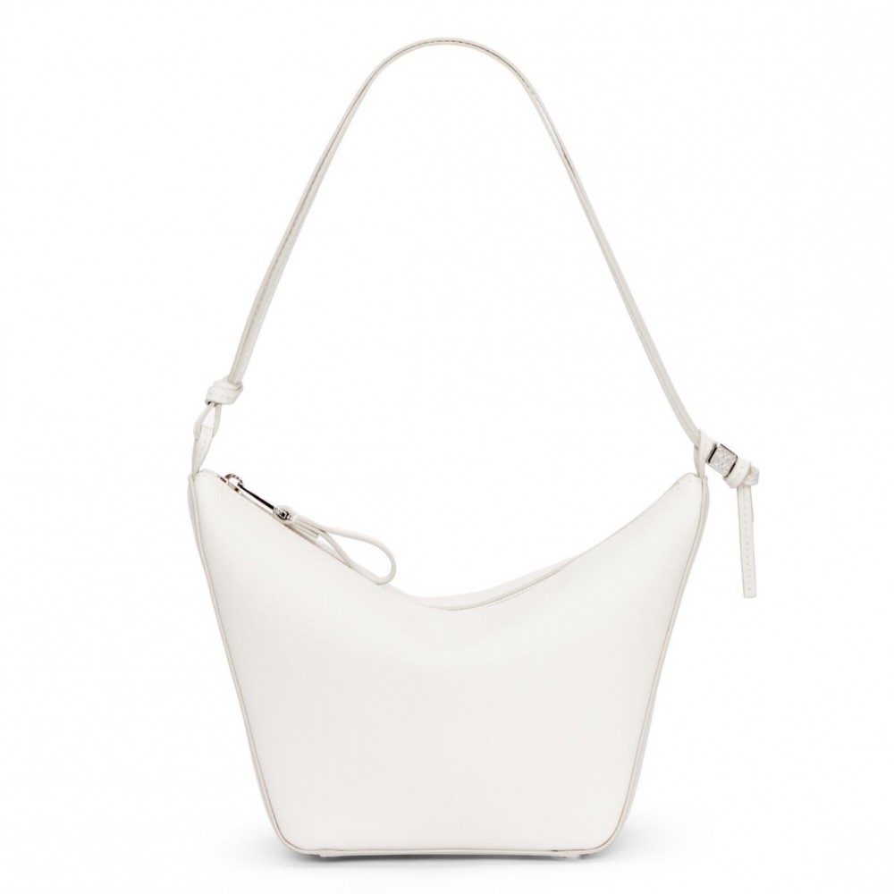 Loewe Mini Hammock Hobo Bag in White Calfskin LS929158