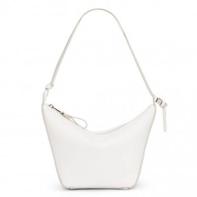 Loewe Mini Hammock Hobo Bag in White Calfskin LS929158