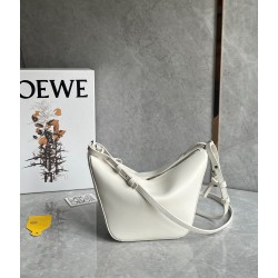 Loewe Mini Hammock Hobo Bag in White Calfskin LS929158