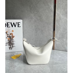 Loewe Mini Hammock Hobo Bag in White Calfskin LS929158