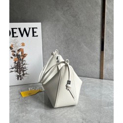 Loewe Mini Hammock Hobo Bag in White Calfskin LS929158