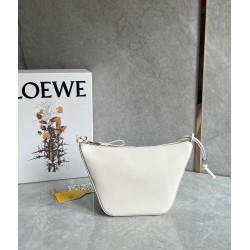 Loewe Mini Hammock Hobo Bag in White Calfskin LS929158