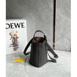 Loewe Mini Pebble Bucket Bag in Black Grained Leather LS929160