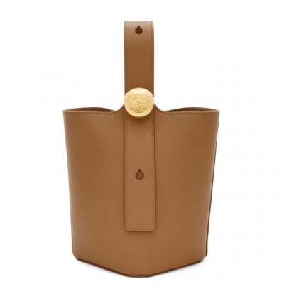 Loewe Mini Pebble Bucket Bag in Oak Calfskin LS929162