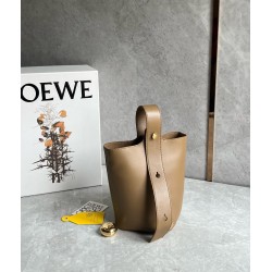 Loewe Mini Pebble Bucket Bag in Oak Calfskin LS929162