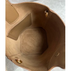 Loewe Mini Pebble Bucket Bag in Oak Calfskin LS929162