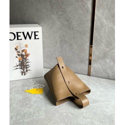 Loewe Mini Pebble Bucket Bag in Oak Calfskin LS929162