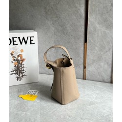 Loewe Mini Pebble Bucket Bag in Sand Grained Leather LS929163