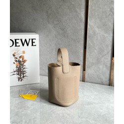 Loewe Mini Pebble Bucket Bag in Sand Grained Leather LS929163