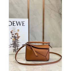 Loewe Mini Puzzle Bag In Brown Calfskin Leather LS929166