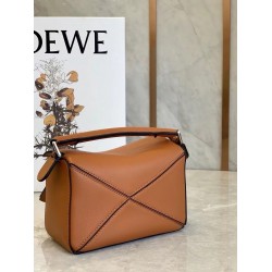 Loewe Mini Puzzle Bag In Brown Calfskin Leather LS929166