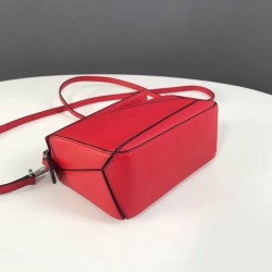 Loewe Mini Puzzle Bag In Red Calfskin Leather LS929169