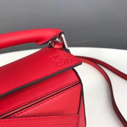 Loewe Mini Puzzle Bag In Red Calfskin Leather LS929169