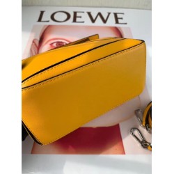 Loewe Mini Puzzle Bag In Yellow Calfskin Leather LS929170