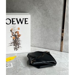 Loewe Mini Puzzle Fold Tote Bag in Black Calfskin LS929171