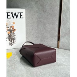 Loewe Mini Puzzle Fold Tote Bag in Bordeaux Calfskin LS929172