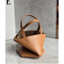 Loewe Mini Puzzle Fold Tote Bag in Tan Calfskin LS929174