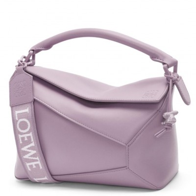 Loewe Puzzle Edge Small Bag In Pale Aubergine Satin Calfskin LS929184