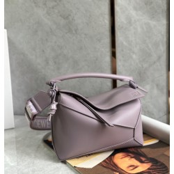 Loewe Puzzle Edge Small Bag In Pale Aubergine Satin Calfskin LS929184