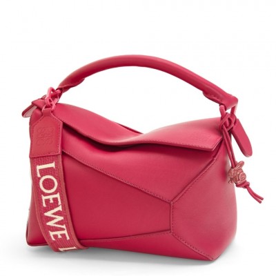 Loewe Puzzle Edge Small Bag In Ruby Red Satin Calfskin LS929185