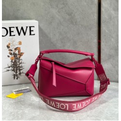 Loewe Puzzle Edge Small Bag In Ruby Red Satin Calfskin LS929185