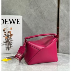 Loewe Puzzle Edge Small Bag In Ruby Red Satin Calfskin LS929185