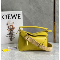 Loewe Puzzle Edge Small Bag In Yellow Satin Calfskin LS929187