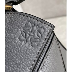 Loewe Puzzle Mini Bag In Asphalt Grey Grained Calfskin LS929189