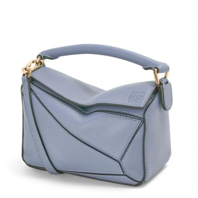 Loewe Puzzle Mini Bag In Atlantic Blue Calfskin Leather LS929191