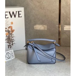 Loewe Puzzle Mini Bag In Atlantic Blue Calfskin Leather LS929191