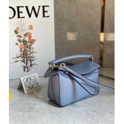 Loewe Puzzle Mini Bag In Atlantic Blue Calfskin Leather LS929191