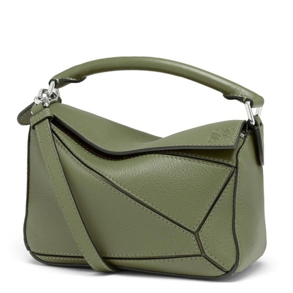 Loewe Puzzle Mini Bag In Avocado Green Calfskin LS929192