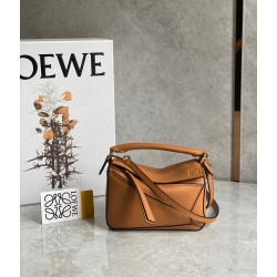 Loewe Puzzle Mini Bag In Brown Grained Calfskin LS929194